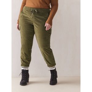 Green corduroy cargo pants